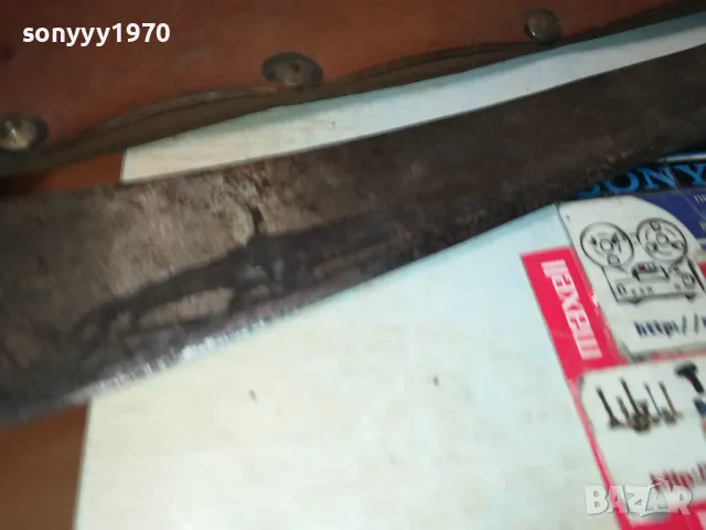 СТАР НОЖ-50СМ МАЧЕТЕ С КОЖЕНА НОЖНИЦА 1305251958LCHERY, снимка 10 - Антикварни и старинни предмети - 50276004