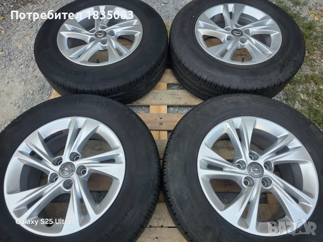 Лети джанти 16ки 5х108 Opel, Peugeot + летни гуми 215/70/16 Continental, снимка 2 - Гуми и джанти - 55842667