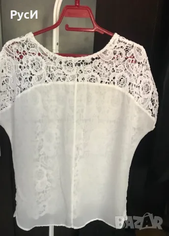 Дамска блуза от бяла дантела, L, снимка 2 - Корсети, бюстиета, топове - 47594577