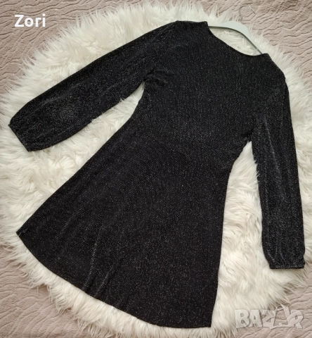 БЛЕСТЯЩА черно-сребриста рокля, снимка 6 - Рокли - 52508879