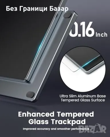 Нов Алуминиев тъчпад с мултитъч жестове за Mac/Windows 10/11 Сензорен панел, снимка 3 - Друга електроника - 47649435