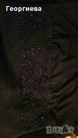 Черна рокля с колан от дантела и пайети👗🍀M/L,L👗🍀арт.880, снимка 9