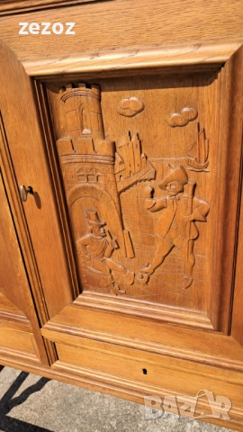 Шкаф ретро масив №117, снимка 4 - Секции и витрини - 53957681