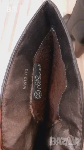 Продавам - Дамски черни боти с ток - 35 номер, снимка 8 - Дамски боти - 48082768