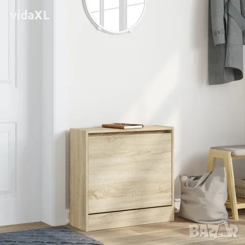 vidaXL Шкаф за обувки, дъб сонома, 60x21x57 см, инженерно дърво, снимка 3 - Шкафове - 56148218