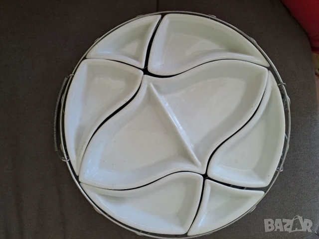 Луксозен италиански порцеланов сет за ордьоври, разядки и др., снимка 2 - Прибори за хранене, готвене и сервиране - 50877286