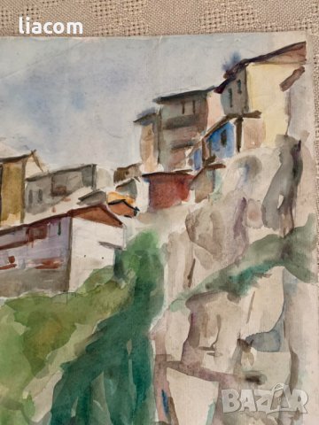 НИКОЛАЙ ИЛИЕВ акварел МЕЛНИК / пейзаж, снимка 3 - Картини - 33833067