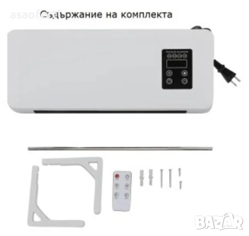 🔥 Стенна Вентилаторна Печка (Керамична) – Дистанционно, Таймер и LED Дисплей, снимка 3 - Отоплителни печки - 52556619