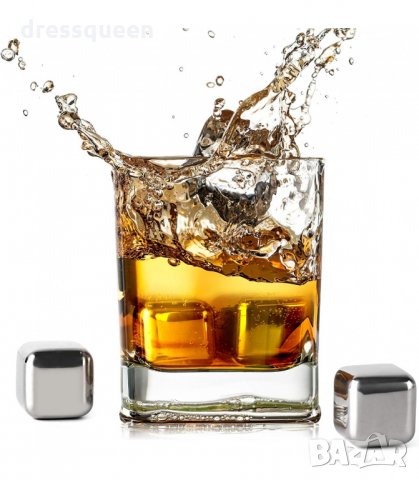 2909 Метални кубчета за охлаждане на напитки с щипка, снимка 4 - Аксесоари за кухня - 34265907