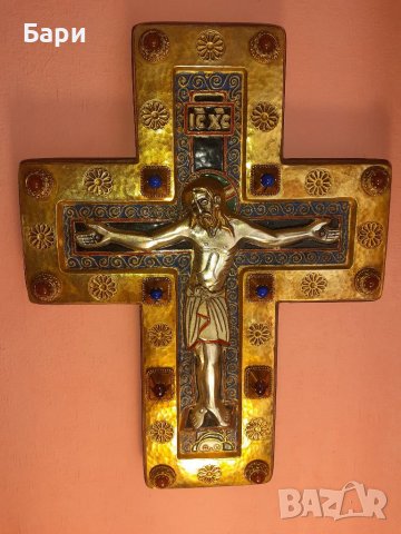 Кръст - Емайл - Morató - Исус Христос, снимка 2 - Антикварни и старинни предмети - 38497223
