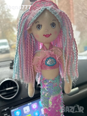 Розова русалка с пайети Германия/ за автомобил и други места, снимка 11 - Кукли - 52438297