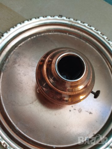 Меден свещник с поднос, снимка 2 - Антикварни и старинни предмети - 42511970