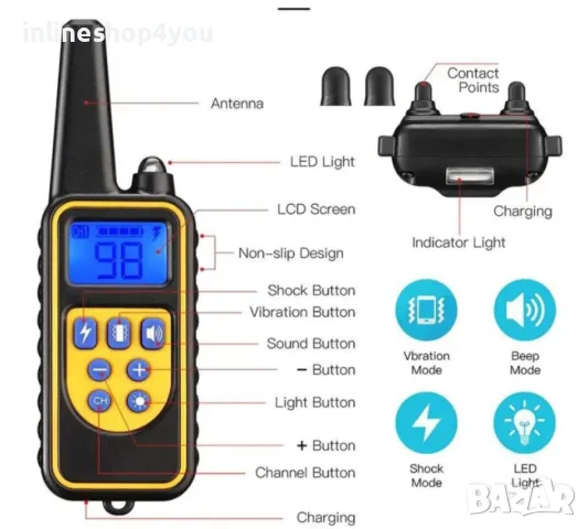 Електронен нашийник за обучение на кучета 800M, снимка 3 - За кучета - 50303500