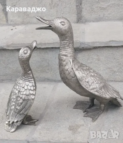 Бронзови посребрени патици, снимка 7 - Декорация за дома - 49705575