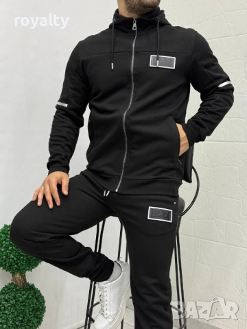 Emporio Armani Черен Мъжки Екип Double Face EA7
