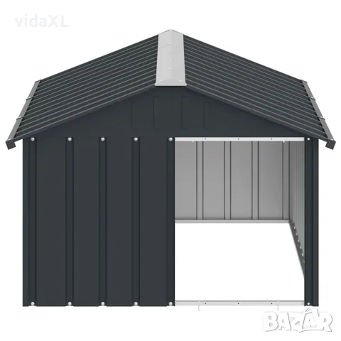 vidaXL Кучешка къща антрацит 116,5x153x81,5 см поцинкована стомана, снимка 5 - За кучета - 56146350