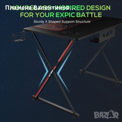 ERK-X39-B Геймърско бюро / Геймърска маса, снимка 2 - Бюра - 31062812