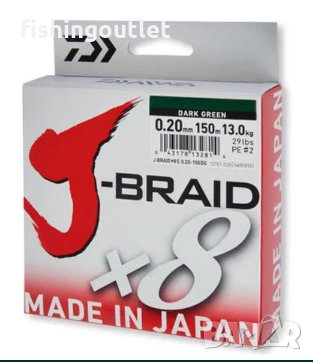  Плетено влакно Daiwa J-BRAID 8 нишково-150мт/жълто,зелено,шарено 32 лв., снимка 5 - Такъми - 30905423