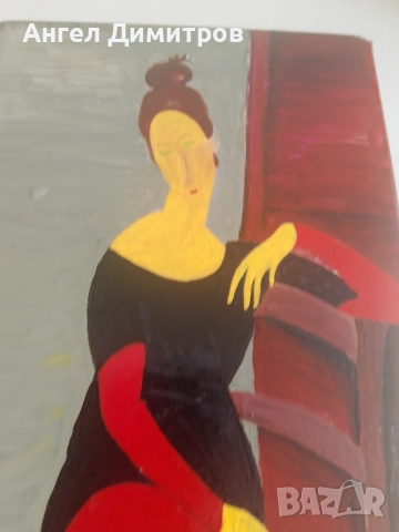 Маслена картина в стил Пикасо стъклена ваза , снимка 9 - Картини - 51719959