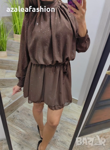 Рокля с бляскави частички , снимка 5 - Рокли - 52704728