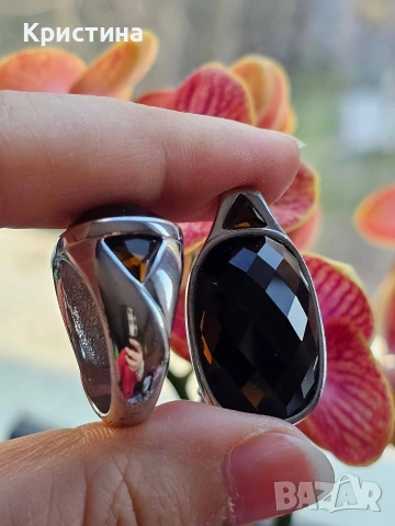 Марков сребърен комплект с Опушен кварц, снимка 3 - Колиета, медальони, синджири - 53906075