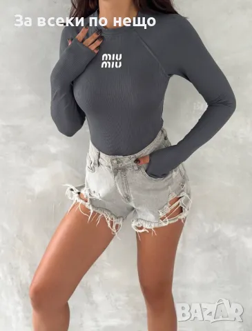 Дамско боди Miu Miu - 6 Налични цвята Код A367, снимка 12 - Блузи с дълъг ръкав и пуловери - 48361924