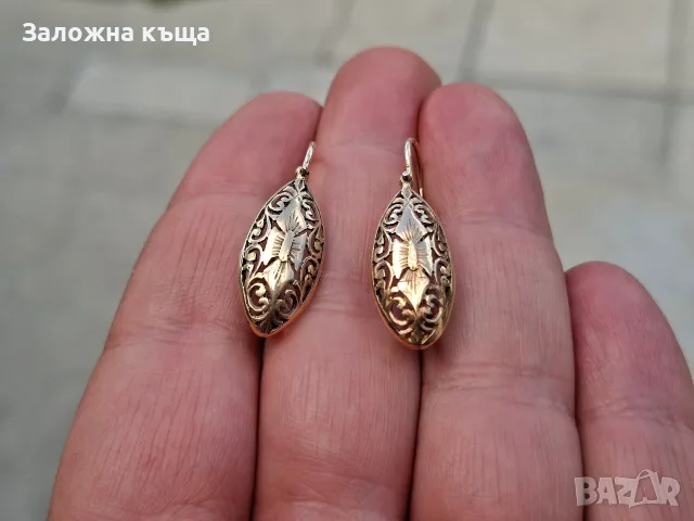 Стари златни обеци - 3,51 гр. / 585 / 14К, снимка 2 - Обеци - 56105941