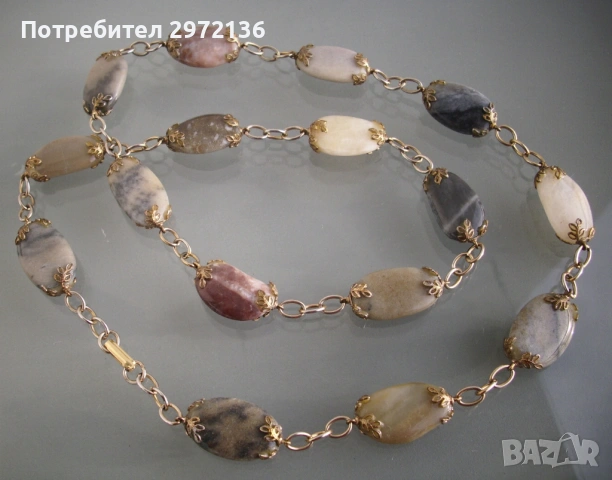 Гердан огърлица колие африкански ахат, снимка 5 - Колиета, медальони, синджири - 53101851