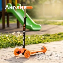 Детска сгъваема тротинетка 21st Scooter със светещи силиконови колела, розова,оранжева,зелена,синя, снимка 2 - Скутери и тротинетки - 53953898