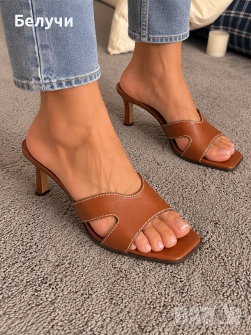 🤎 Дамски чехли ZARA – елегантен модел на ток