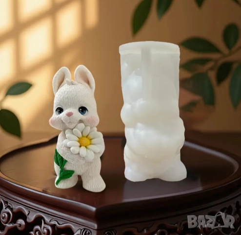 Молд зайче с маргаритка, снимка 5 - Форми - 52946673