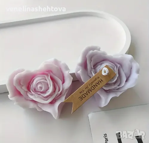 3D цвете роза сърце Силиконов молд форма за свещи гипс сапун форма за фондан за декорация на торта , снимка 3 - Форми - 48806267