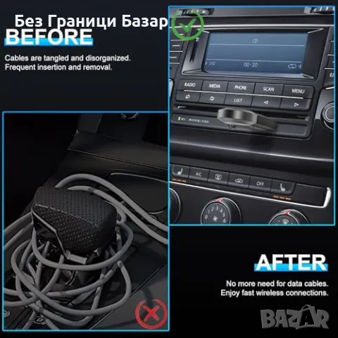 Нов Безжичен CarPlay & Android Auto адаптер ESSGOO 2-в-1, USB/Type-C, снимка 9 - Друга електроника - 47588653