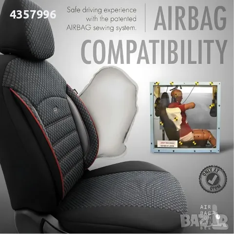 Тапицерия за седалки Otom Sport Plus, PLS102, Черно/червено, снимка 5 - Аксесоари и консумативи - 50058519