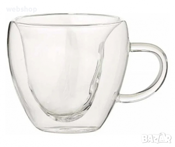 Двустенна чаша Pufo за топли напитки, кафе или чай, 240 мл, интериор във формата на сърце, прозрачен, снимка 4 - Чаши - 36440160