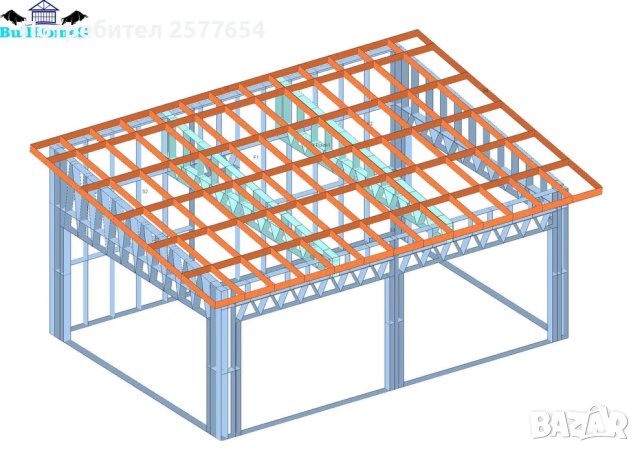 Конструкция за Гараж,Паркинг-33.5м²-6,7м x 5м, снимка 2 - Строителни материали - 44177280