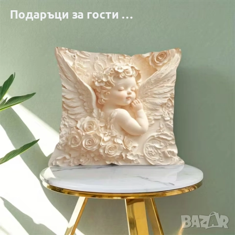 Калъфка за възглавница с Ангел за подарк на Новородено, снимка 3 - Декорация - 52573108