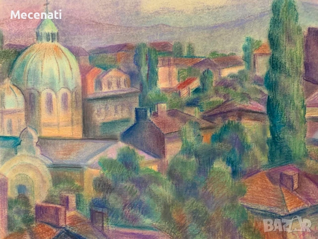 ЕЛКА НАЙДЕНОВА градски пейзаж – Пастел , снимка 6 - Картини - 53112971