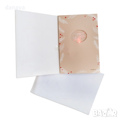 6284 Музикална коледна картичка с бял плик, снимка 5 - Други - 52637128