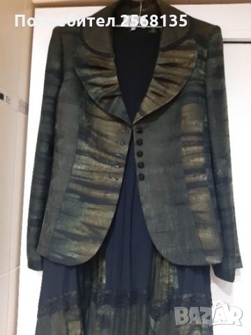 Уникален Костюм-Сако и Пола с декорации и Дантела на "Яша Фешън"!НОВ !№46, снимка 3 - Костюми - 35560347