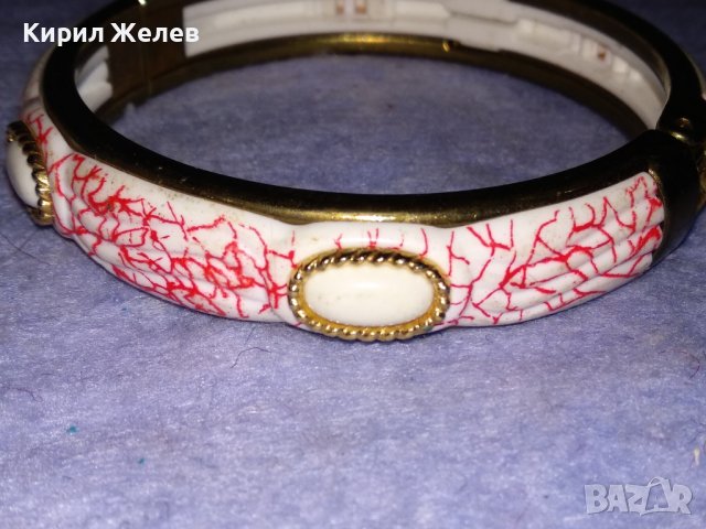 ПОЗЛАТЕНА СТОМАНЕНА МОДНА АРТ ГРИВНА КРАСИВ ВИНТИДЖ ДИЗАЙН 37939, снимка 9 - Гривни - 40837188