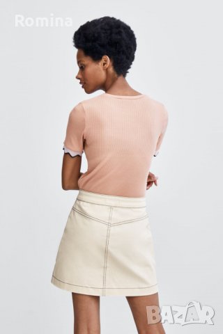 ZARA- дамска блузка Nude, снимка 5 - Блузи с дълъг ръкав и пуловери - 30569036