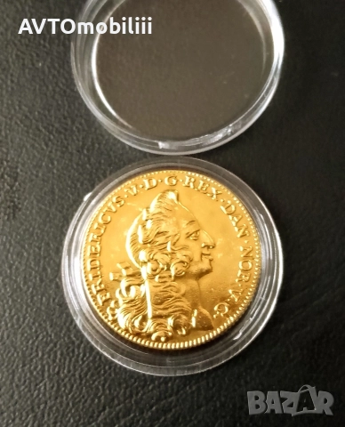 Позлатена средновековна Английска монета в капсула , снимка 2 - Нумизматика и бонистика - 52858608