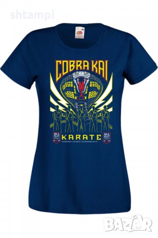 Дамска тениска Cobra Kai karate,Филм,Игра,superhero,Изненада,Подарък,Повод,, снимка 6 - Тениски - 37727910