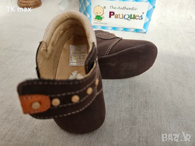 Испански бебешки обувки Peuques №17 – естествена кожа за количка възраст: приблизително 3–6 месеца, снимка 2 - Бебешки обувки - 55961408