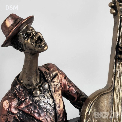 Нова Статуетка Музикант 3 Варианта - Китарист- Саксофонист -20см -Декорация Музика, снимка 4 - Статуетки - 53334201