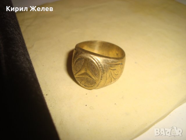 СТАР ПОЗЛАТЕН БРОНЗОВ ПРЪСТЕН МЕРЦЕДЕС МАСИВЕН МАЙСТОРСКА ИЗРАБОТКА РЯДЪК 9094