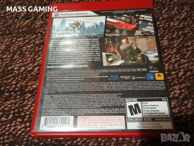 GTA 4 PS3 Оригинална САЩ, снимка 2 - Игри за PlayStation - 54071414
