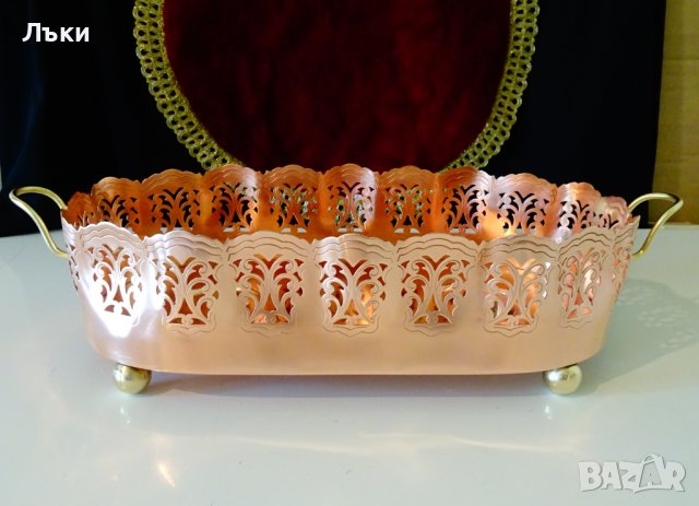 Меден съд,медна фруктиера,жардениера. , снимка 4 - Антикварни и старинни предмети - 36814140