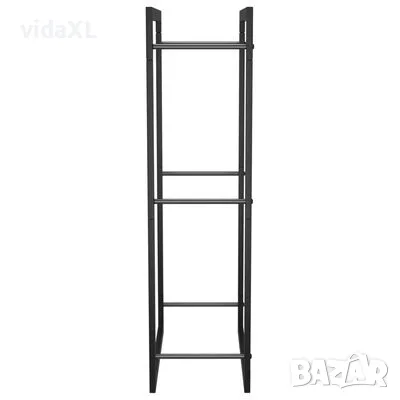 vidaXL Стойка за дърва за огрев, черен мат, 50x28x94 см, стомана(SKU:350305), снимка 4 - Други - 49419183